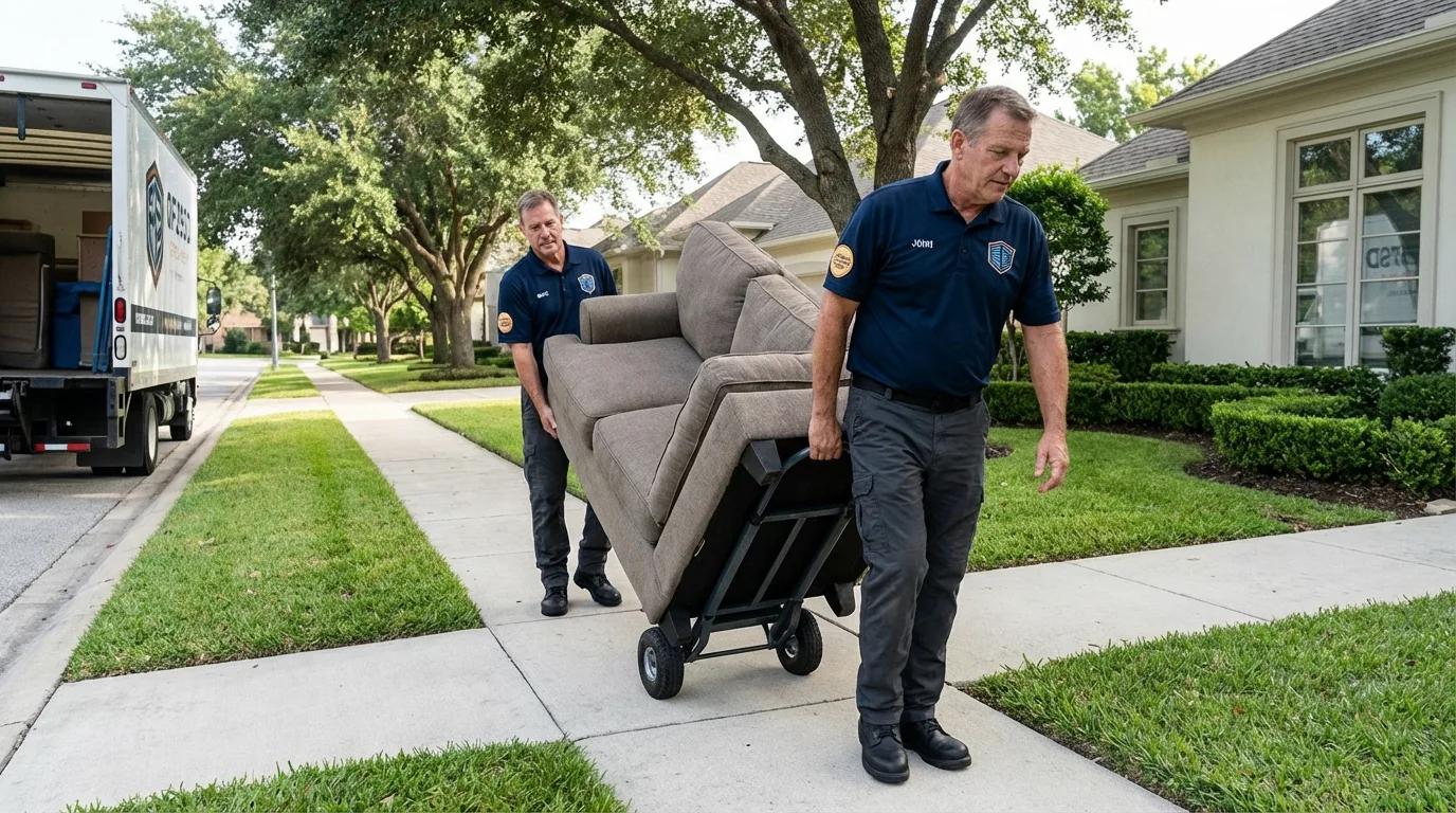 Local residential moving crew loading furniture in Hiawassee, GA